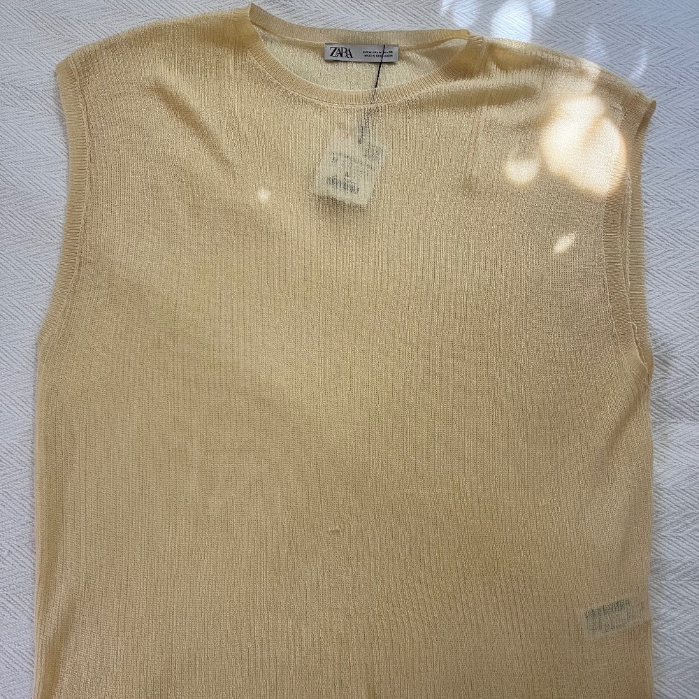 Zara knit viscose sheer top size M